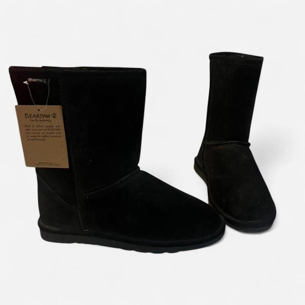 Bearpaw black suede boots size